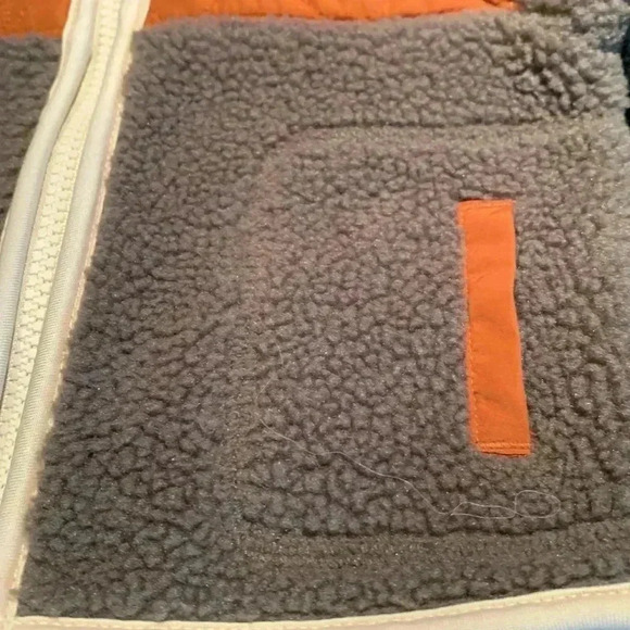 Old Navy fleece & fabric cool weather jacket w easy grab zipper and Ivory trim - Picture 2 of 6